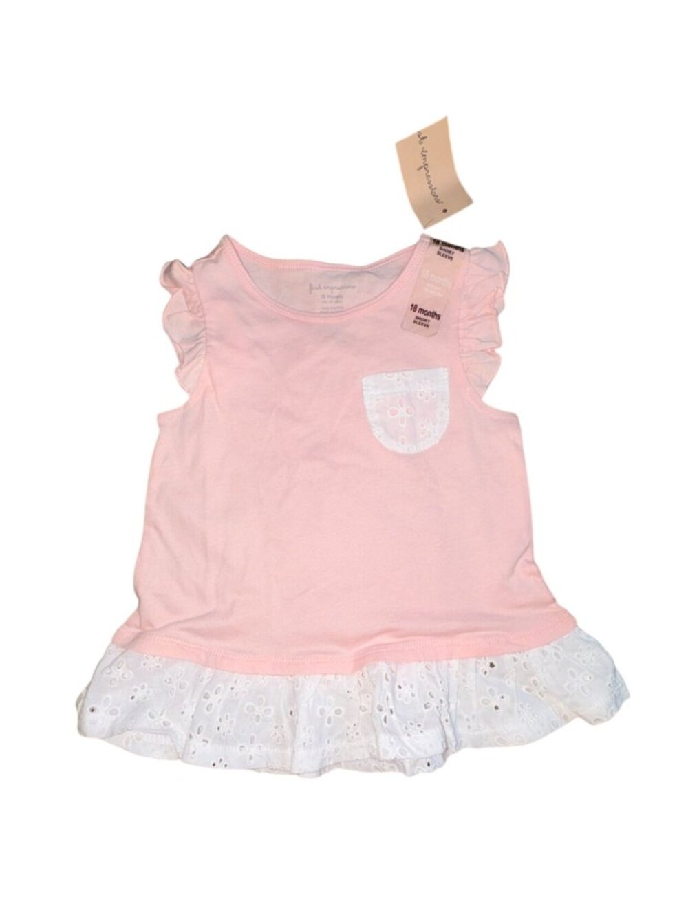First Impressions infant/toddler girls short sleeve shirt-pink-size 18 months-NW